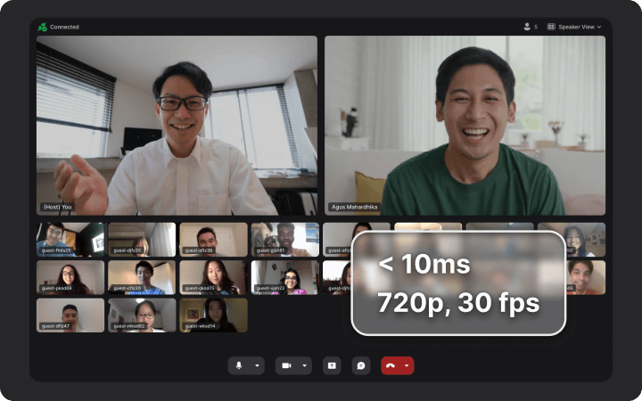 A desktop view of webinar session with audiences